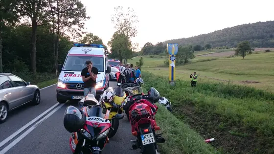 Bednarka Kolizja Wypadek motocyklisty