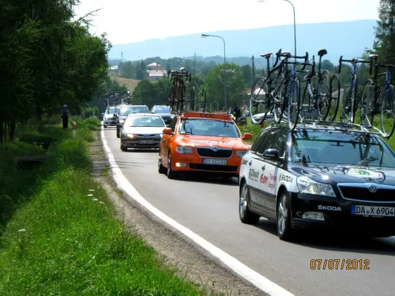 Obstawa wyścigu kolarskiego – 07.07.2012r. — zdjęcie 8