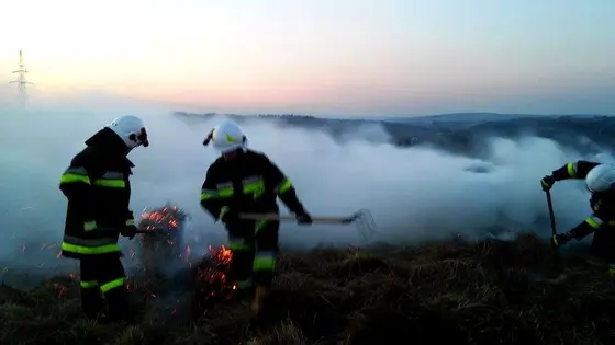 Pożar bel siana – 17.03.2015 — zdjęcie 12