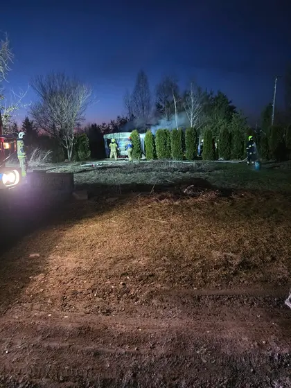 Pożar domku letniskowego — Dominikowice, 02.03.2026
