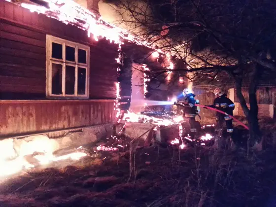 Pożar – Kryg – budynek mieszkalny i gospodarczy – 14.01.2015