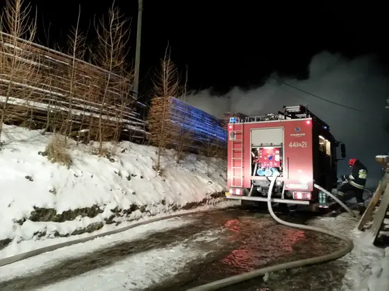 Pożar tartaku w Owczarach – 02.01.2015 — zdjęcie 2
