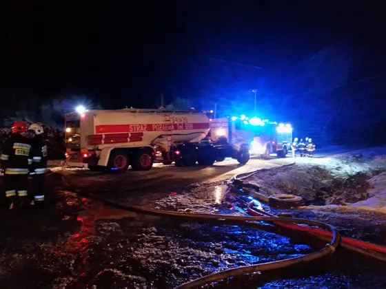 Pożar tartaku w Owczarach – 02.01.2015 — zdjęcie 12
