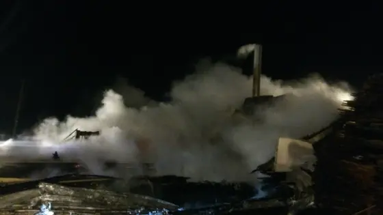 Pożar tartaku w Owczarach – 02.01.2015 — zdjęcie 29