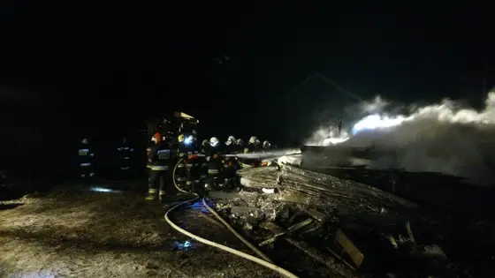 Pożar tartaku w Owczarach – 02.01.2015 — zdjęcie 30