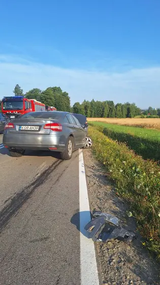 Zderzenie trzech samochodów w Krygu — 31.07.2026 — zdjęcie 2